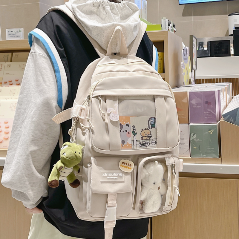 初中女生双肩包女ins风书包