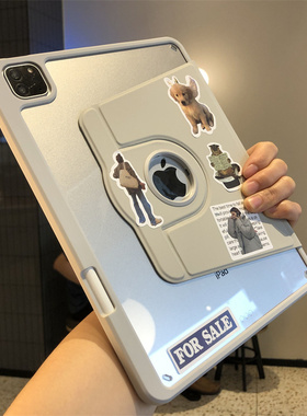 360度旋转亚克力笔槽适用苹果iPad9/8/7保护套ipd6第11代10.9寸2025款10.2/9.7防弯pro11软边air543硬壳mini5