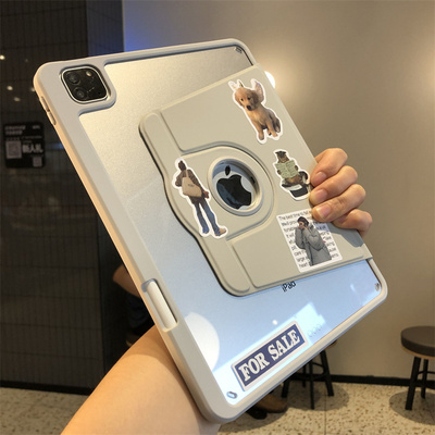 360度旋转亚克力笔槽适用苹果iPad9/8/7保护套ipd6第11代10.9寸2025款10.2/9.7防弯pro11软边air543硬壳mini5