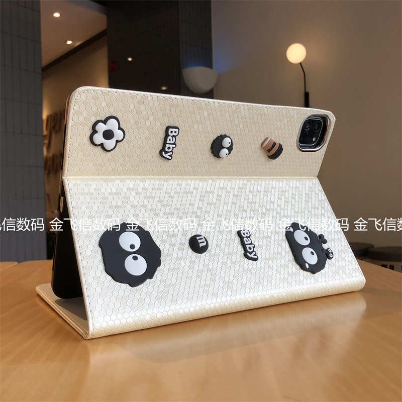 立体黑煤球适用苹果iPad9/8/7保护套ipd第10代10.9寸2022新款2021平板10.2/9.7可爱pro11硅胶air543软壳mini6