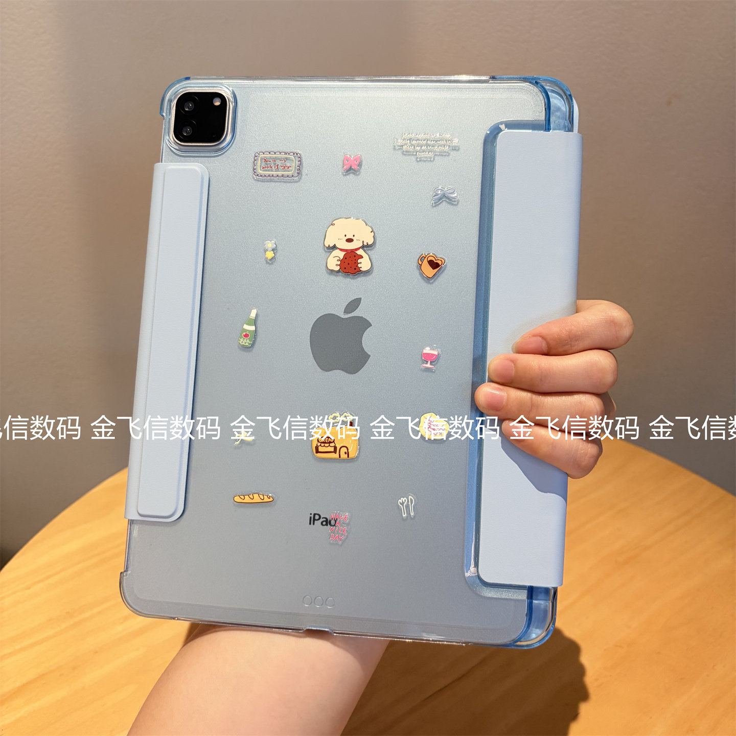ins可爱卡通磨砂适用苹果iPad11代a16保护套3+Y折横竖支架Pro11左笔槽Air876带搭扣ipda9半包10.2寸9.7防弯壳