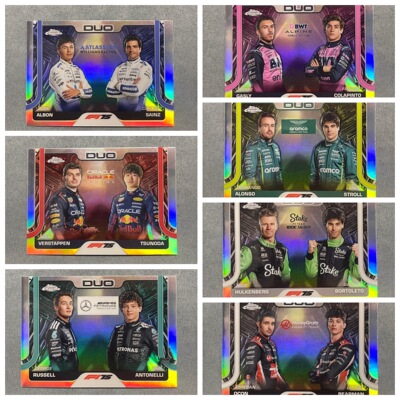 正版F1方程式赛车收藏卡片topps双人卡维斯塔潘勒克莱尔安东内利