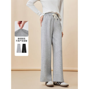 休闲运动慵懒感阔腿裤 IEF 通勤百搭日常时尚 韩版 爱依服2025新款