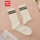 爱依服袜子2025秋季 新款 韩版 IEF 时尚 文艺撞色条纹舒适百搭长袜
