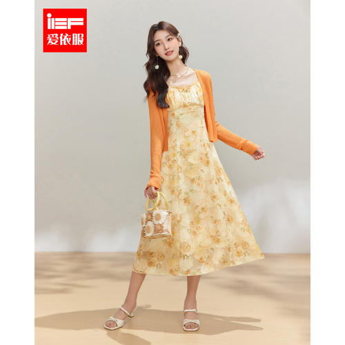 IEF/爱依服2026夏秋新款碎花吊带裙开衫两件套女时尚温柔度假风