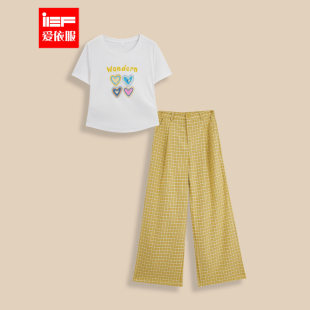 爱依服2026夏季 休闲运动风设计感印花上下套长裤 新款 时尚 韩版 IEF