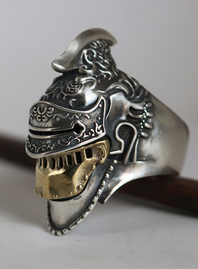 匠艺原创欧洲中世纪男骷髅戒指