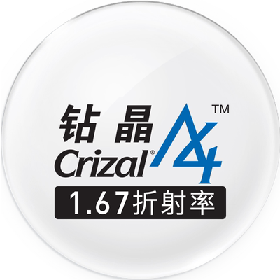依视路钻晶A4依视美1.67近视镜片
