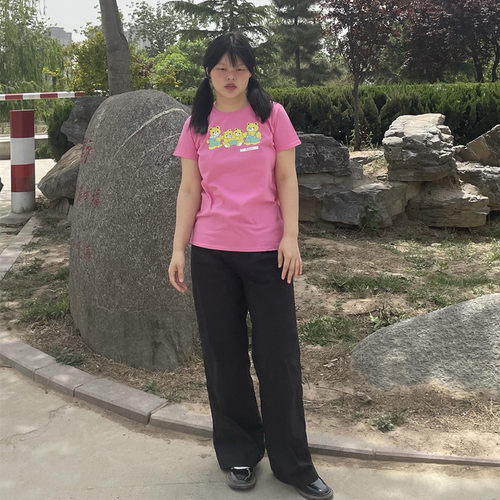文化衫女士印花收腰短袖