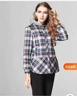 金丝羽品牌格子款女士中长款带帽羽绒服内胆羽绒服外套抗寒保暖