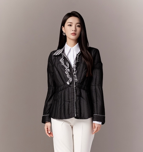 雪银狐春秋冬女士立领羽绒服衬衫羽绒外套羽绒内胆短款保暖修身