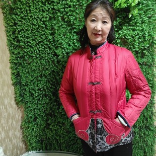 雪银狐品牌老年新款冬装内胆羽绒服短款立领冬季保暖奶奶复古外套