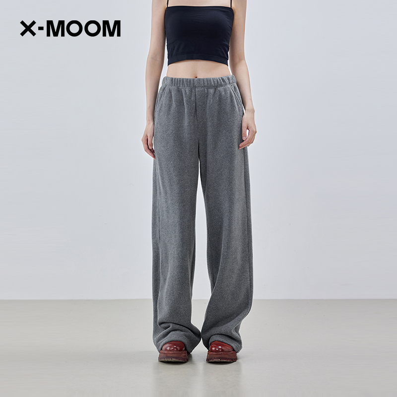 xmoom松紧腰直筒显瘦休闲裤