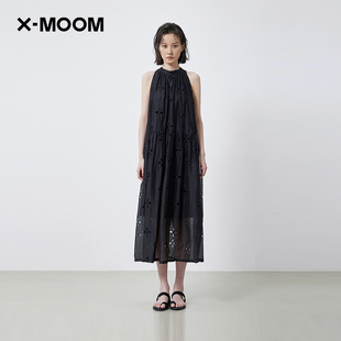 度假风花朵镂空中长款 连衣裙女 新款 MOOM2025夏季 商场同款