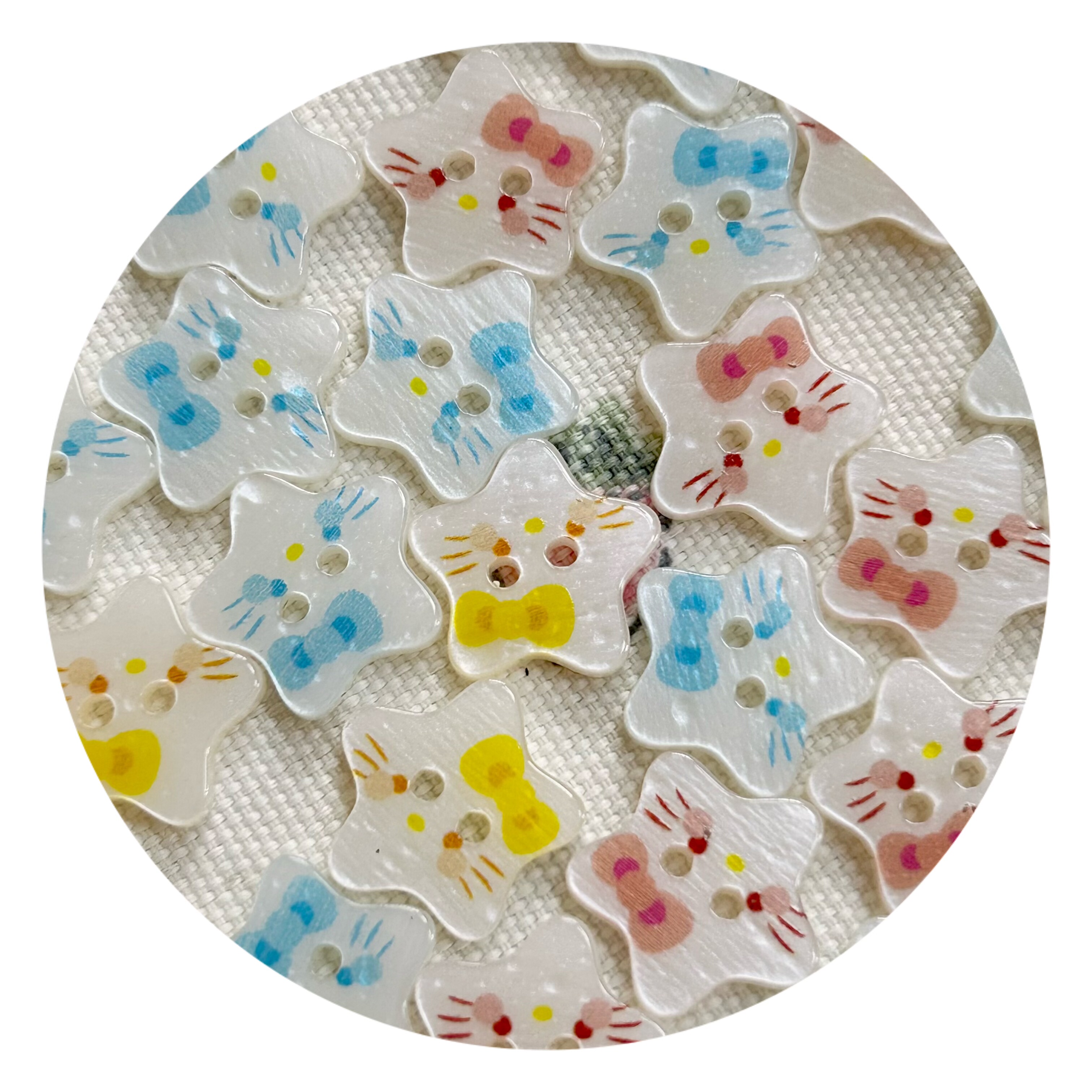 【包邮星星造型纽扣】小猫咪可爱扣子配件diy发圈衬衣开衫装饰