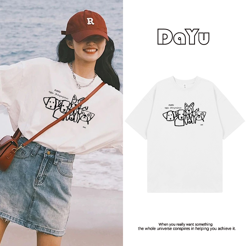 白色短袖t恤女2025新款爆款上衣