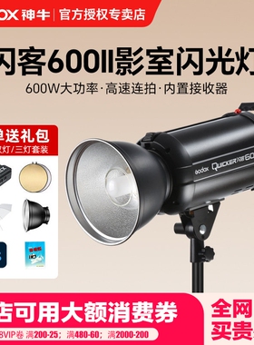 godox神牛闪客600W II二代闪光灯摄影灯QT600III三代QT800/1200二代影棚影楼静物400w拍摄拍照影室灯高速同步
