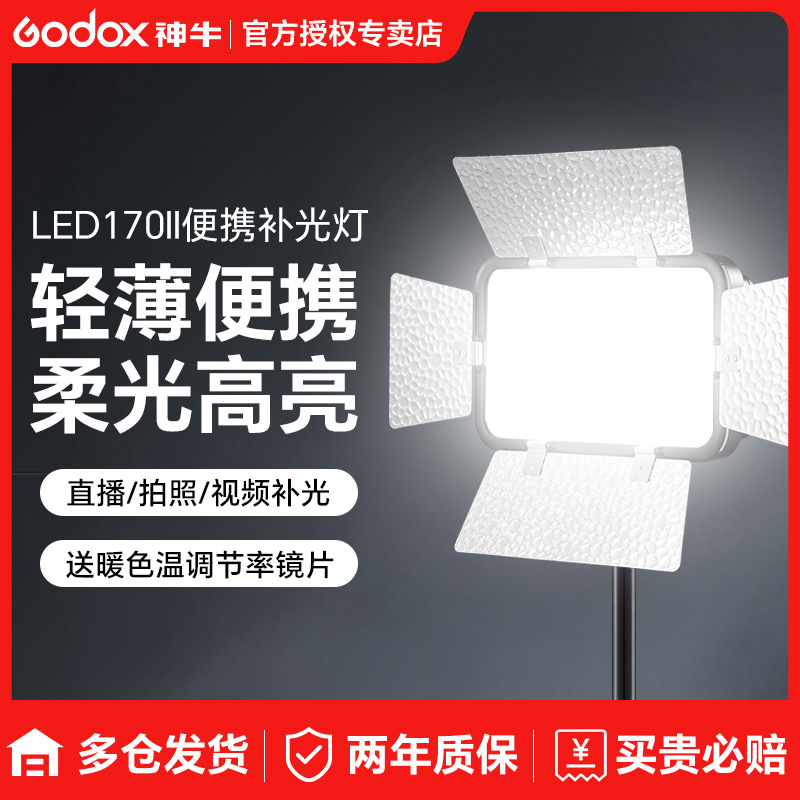 godox神牛170II代升级版摄影灯LED摄像灯补光灯婚庆灯新闻采访补光灯