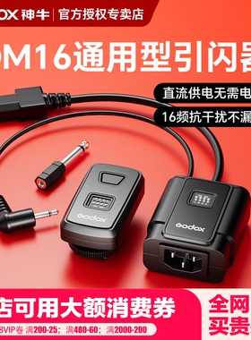 godox神牛DM-16 闪光灯引闪器发射器无线触发器影室灯单反相机接收器适用于佳能尼康索尼富士通用闪光灯高速