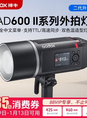 神牛AD600BM II/AD600Pro II二代外拍灯闪光灯自动测光TTL 户外摄影灯高速同步摄影棚外拍灯600W大功率影室灯