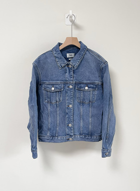 纯原 K1TH 美式潮酷复古水洗浅蓝色宽松牛仔夹克外套