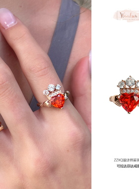 LHwindsor温莎珠宝原创设计可拉达芬达戒指爱心锆石小众复古款