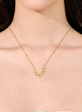 ZXQ买手店abyb奶油拉花项链精巧重工闪锆点缀法式氛围感锁骨链