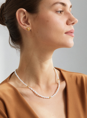 iKiCo原创设计熔岩天然珍珠项链925银时尚高级小众设计百搭轻奢