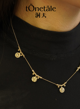 TONE&TALE乌托邦日月多吊坠项链简约百搭时尚高级感小众女毛衣链
