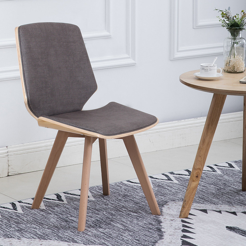 现代简约洽谈椅舒适人体餐椅实木靠背椅客房椅售楼处咖啡厅休闲椅