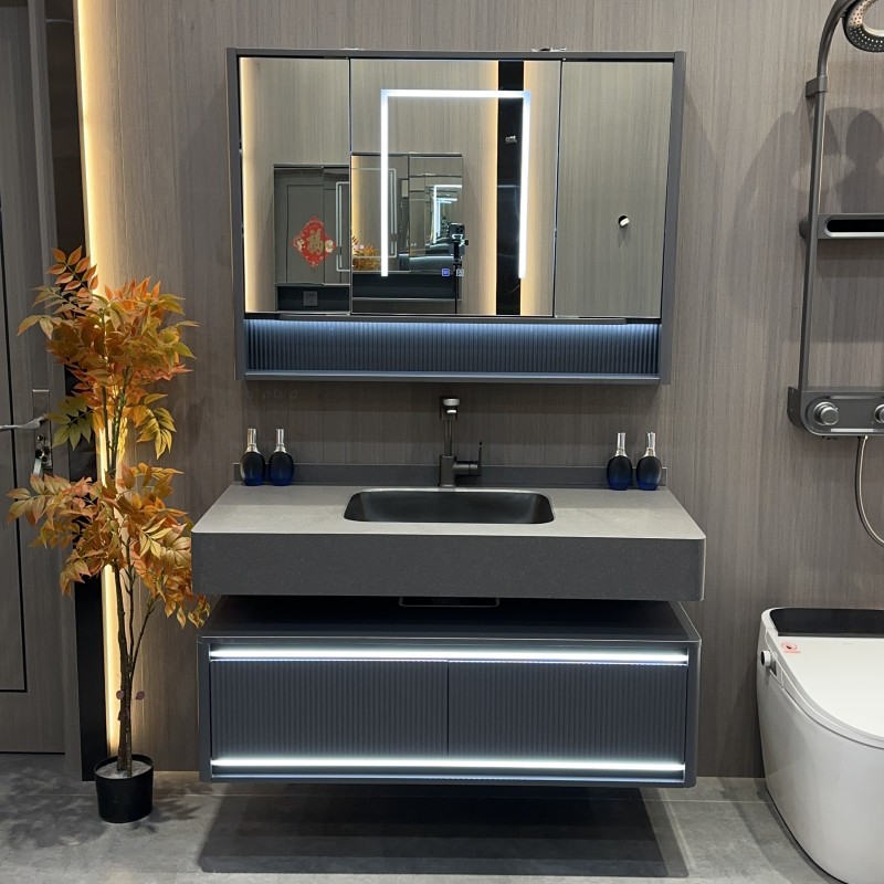 智能浴室柜组合实木多层包安装