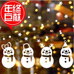 橱窗玻璃透明雪花新年墙贴纸