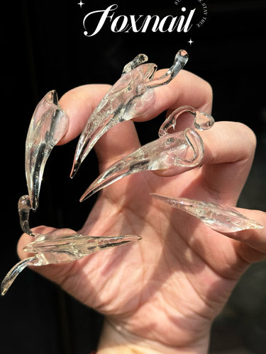 未来科技感y2k全透明3d立体龙甲猫爪子穿戴甲XG女团小众个性辣妹