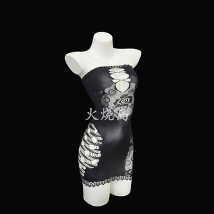 火烧岛 性感镂空裹胸可撕扯不规则设计网衣