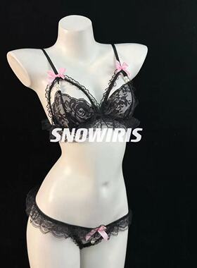 火烧岛 性感蕾丝内衣小胸睡衣文胸套装