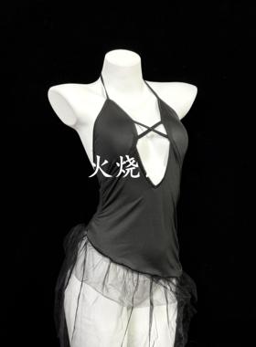 火烧岛 性感私欲心动挂脖秘书裙