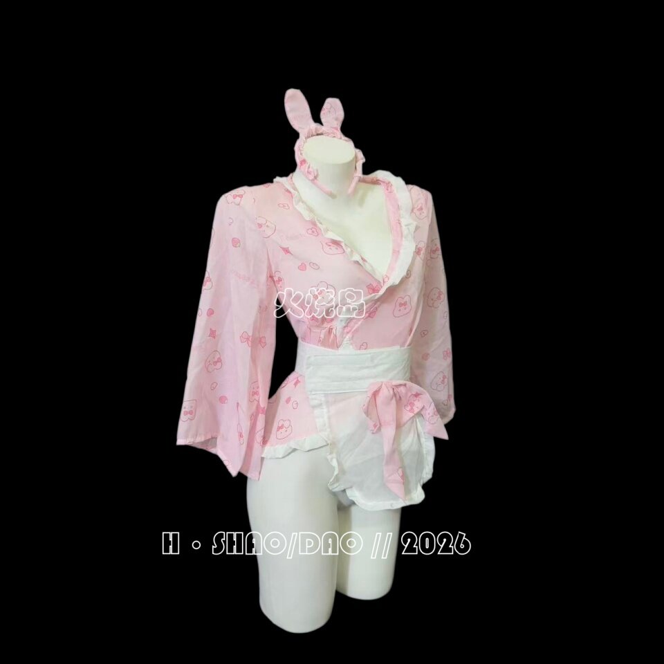 火烧岛 性感甜美兔女郎和服女仆可爱qqny内衣套装