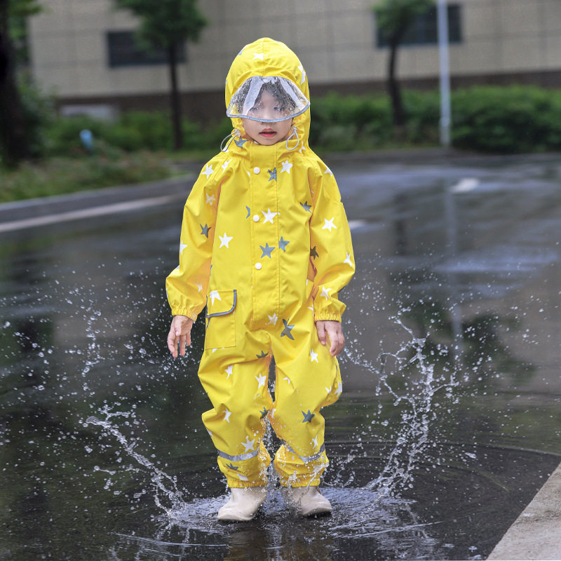 外贸出口儿童连体雨衣雨裤套装全身防暴雨宝宝雨披男女童轻便雨衣
