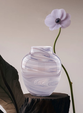 欣可家居北欧风晴空氛围感蓝色圆桶海水蓝居家客厅装饰摆件