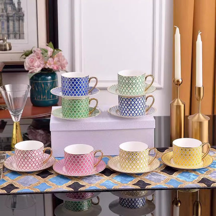 欧式骨瓷下午茶咖啡杯碟情侣家用酒店餐厅下午茶杯闺蜜礼品批发