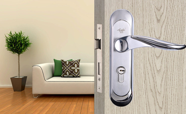 亚沙比曲线把手静音双舌锁加宽厚不锈钢防盗安全门卧房室厂家直销