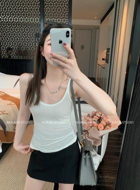 韩系欧尼~显瘦吊带背心纯色内搭叠穿百搭打底上衣