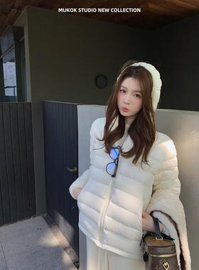 90白鸭绒正肩显瘦超软保暖羽绒服排骨轻薄连帽短外套