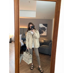 春季新款韩版宽松休闲百搭冲锋衣外套女高级感短款上衣