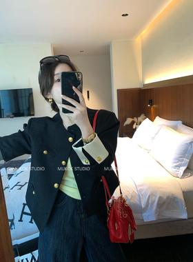 高级感黑色小香风短外套女2025春季新款显瘦气质短款上衣