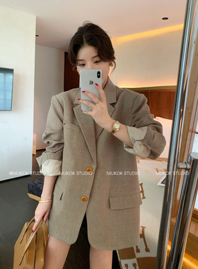 DX.DAXI【柏林春叶】 高级感廓形西装外套女