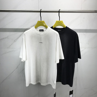 圆领宽松短袖 溜肩半袖 T恤男26夏季 字母印花休闲美式 新款 欧货时尚