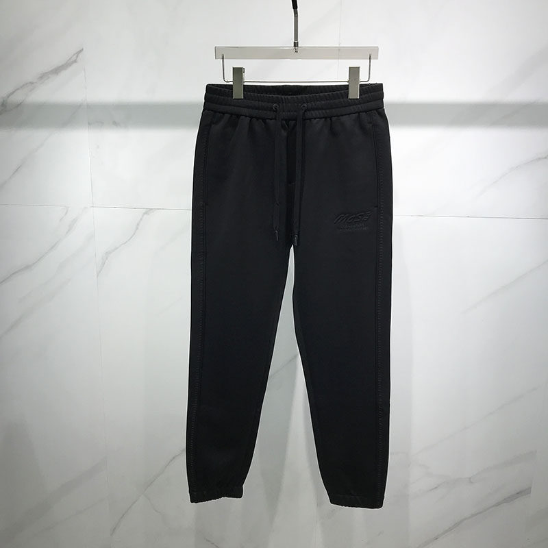 冬季新款个性字母提花加绒束脚休闲裤男青年韩版修身弹力运动长裤