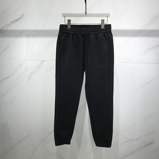 字母提花加绒束脚休闲裤 个性 男青年韩版 修身 冬季 弹力运动长裤 新款