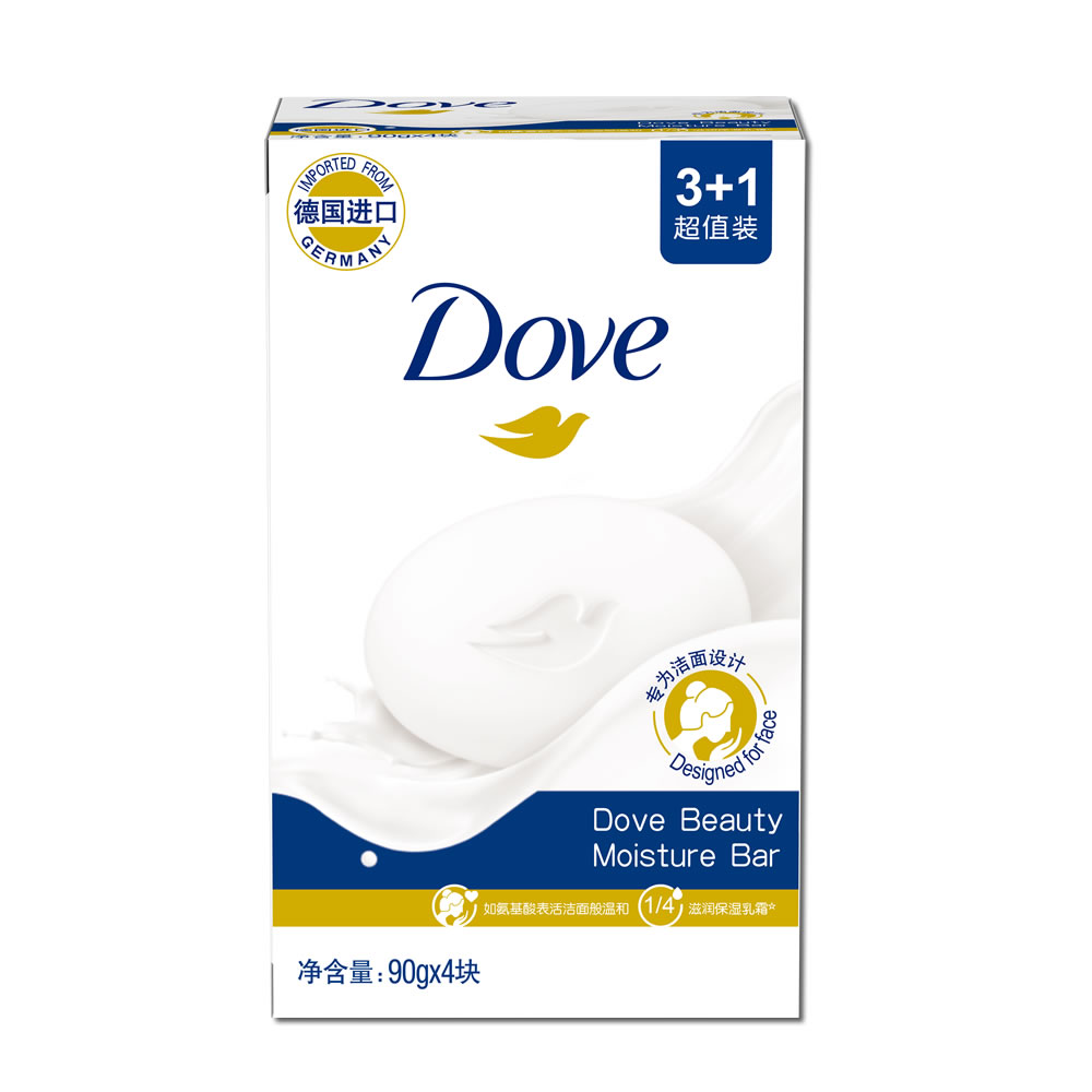 Dove多芬乳霜温和滋润香皂香块可洗脸敏感肌肤可用90g*4-封面